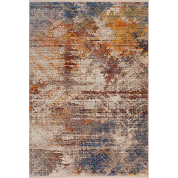 4 X 6 gray Abstract Distressed Area Rug