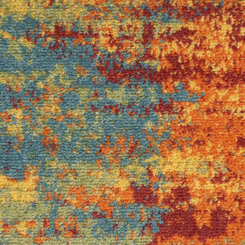 HomeRoots Abstract Indoor Outdoor Area Rug image number 2