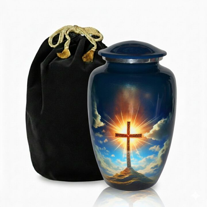 Cross memorial urn