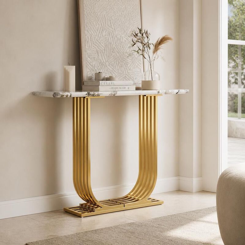 Narrow 43.3" Console Accent Table for Living Room image number 3