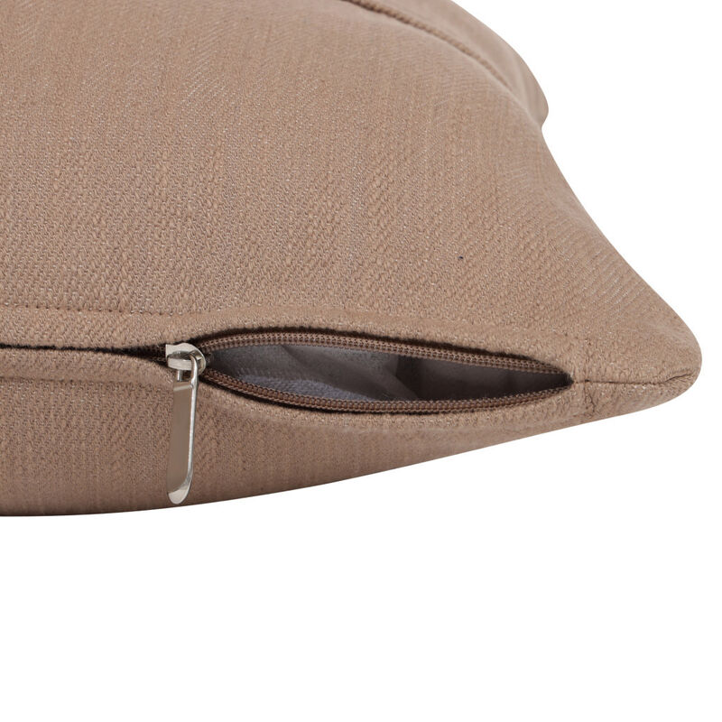 HomeRoots 20" Brown Cotton Throw Pillow With Buttons image number 2