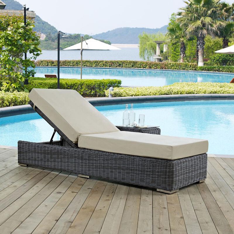 Summon Outdoor Patio Sunbrella Chaise Lounge