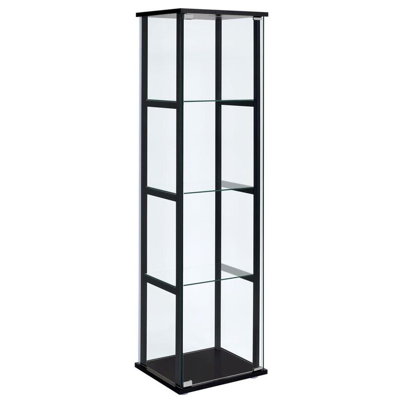 Coaster Cyclamen 4-shelf Glass Curio Cabinet Black and Clear
