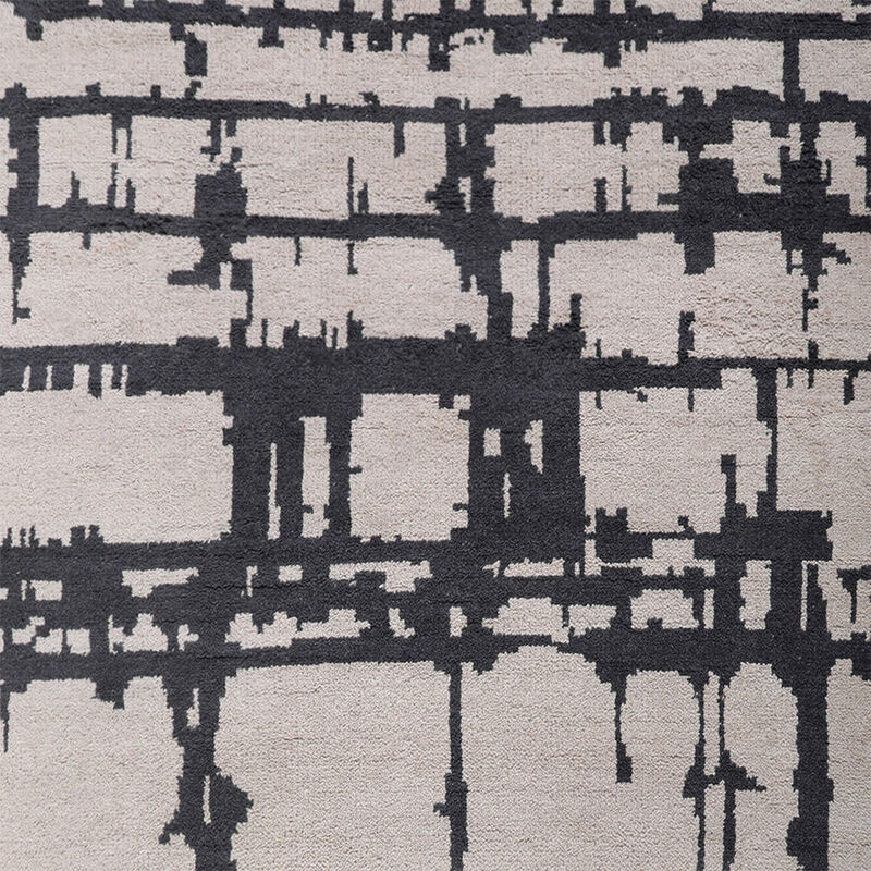 HAND KNOTTED WOOL Contemporary AREA RUGS  - Rectangle Shape, Contemporary Modern, Medium Pile Handmade Area Rugs for Living Room, Bed Room (N00065) image number 5