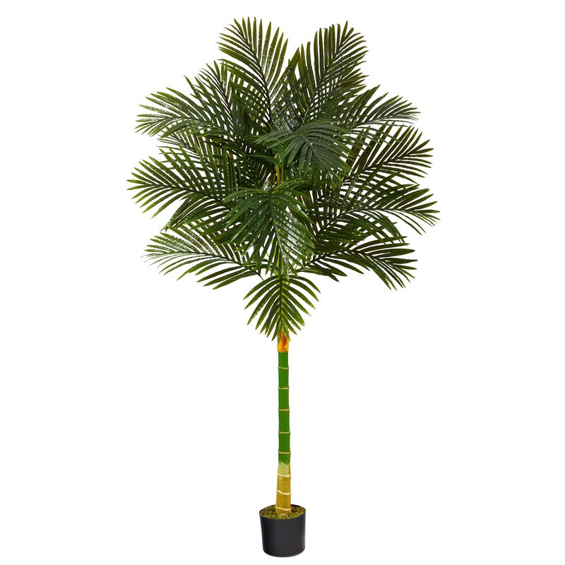 Hivvago 6 Feet Single Stalk Golden Cane Artificial Palm Tree