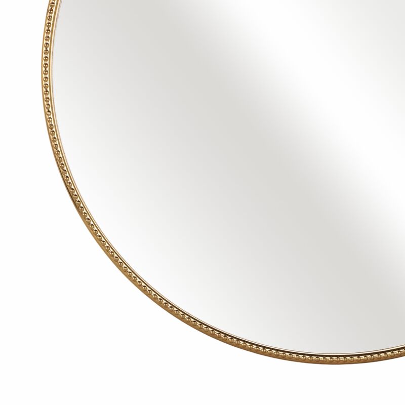 36" Fleur Applique Round Mirror, Gold Wb image number 3