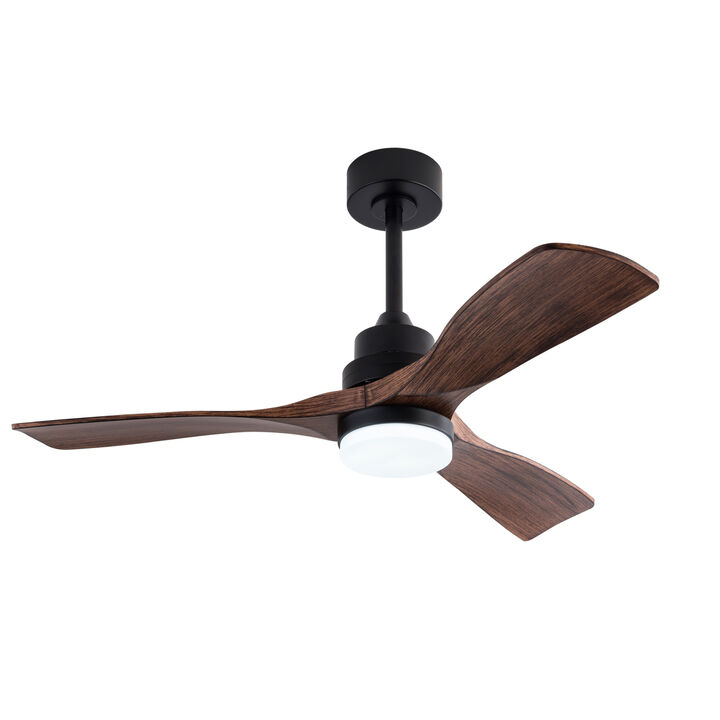ELEMENT ACE 42 Inch Noiseless Modern Ceiling Fan with Lights and Remote Control, Reversible DC Motor 3 Blades, Ideal for Patios, Farmhouse and Indoor Residential Spaces