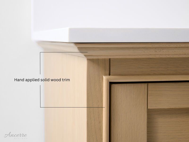 Audrey 60 in. Bath Vanity Set in Oak finish with white quartz Vanity Top and White Undermount Basin