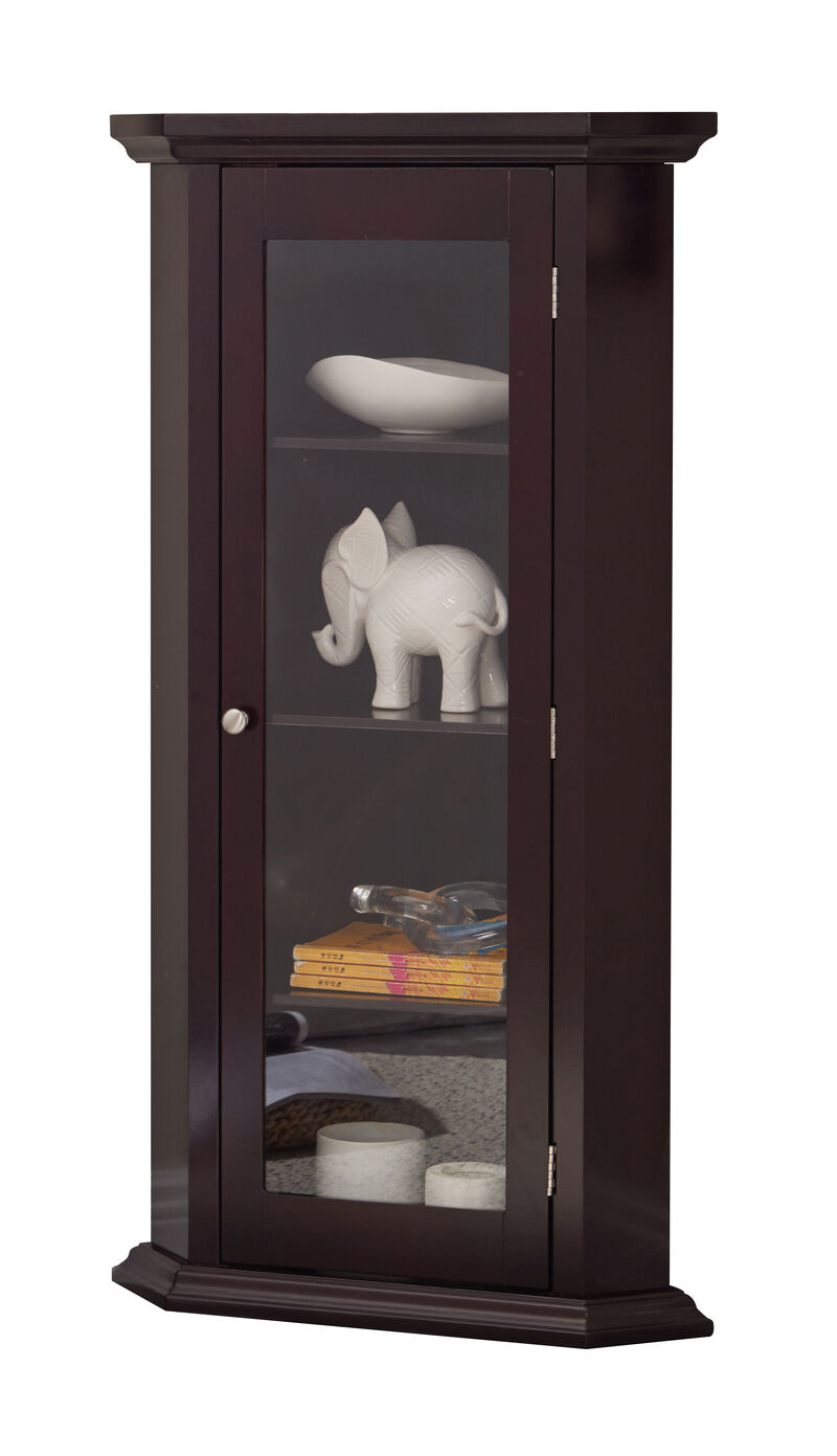 Kings Brand Furniture Cambridge Corner Curio Storage Cabinet image number 0
