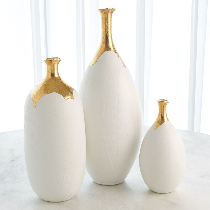 Small Dipped Golden Crackle Vase