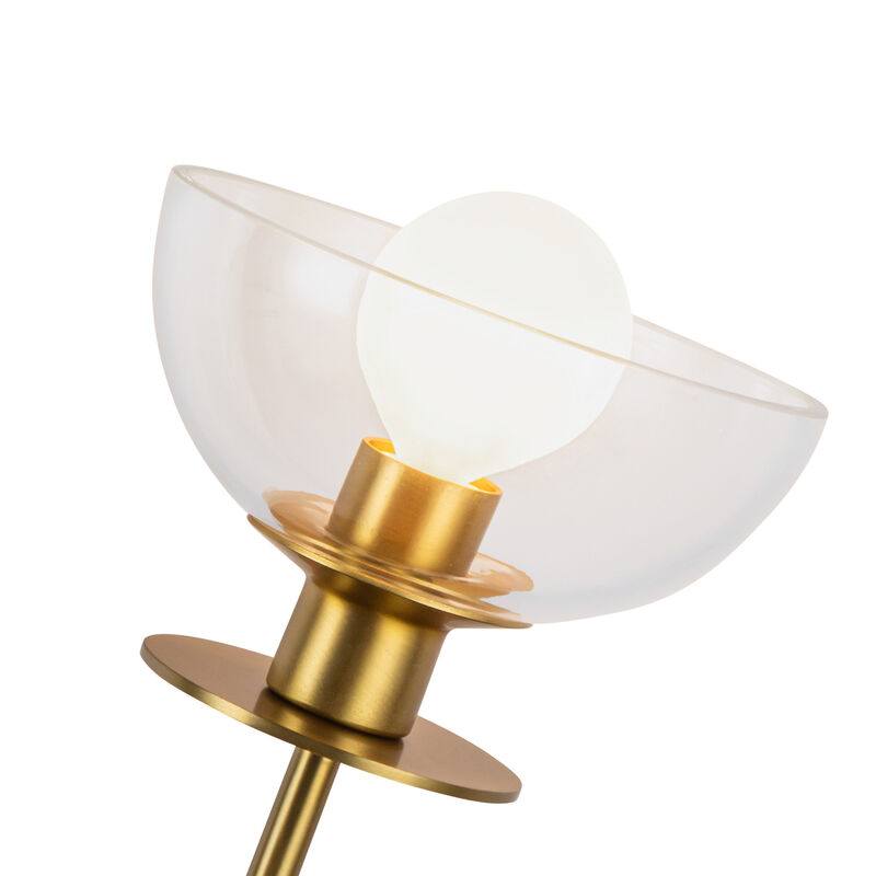 Sylvia 5-in Brushed Gold/Clear Glass 1 Light Damp-Rated Wall/Vanity Light image number 4