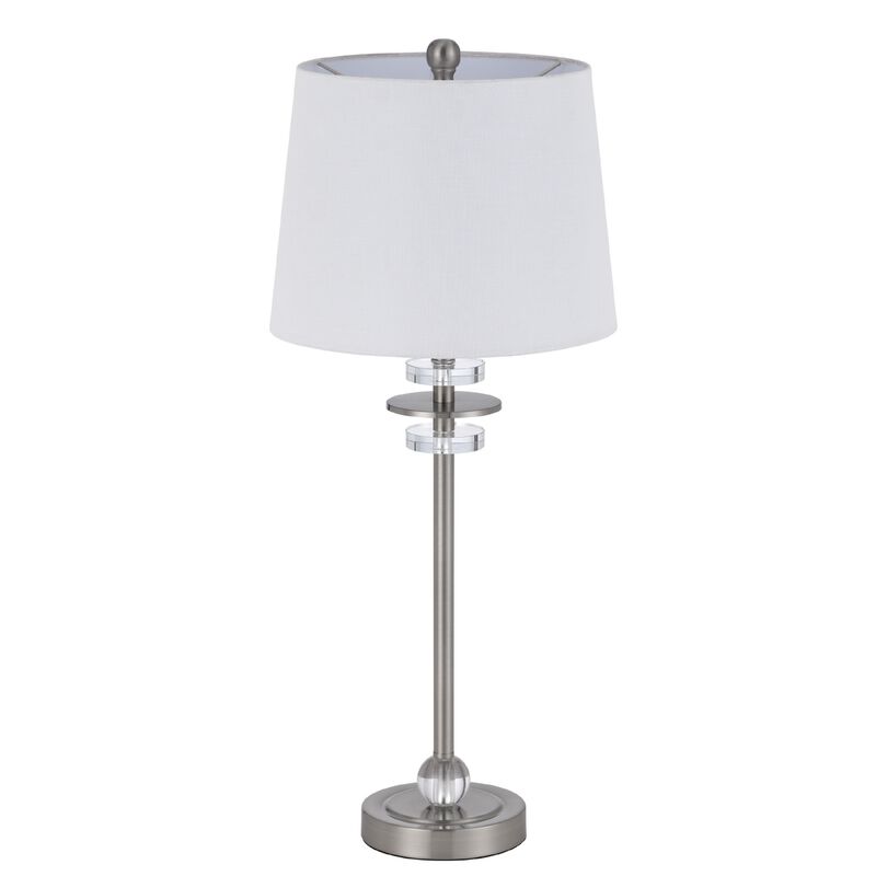 Tika Table Lamp Set of 2, Crystal Rings and Brushed Steel, Fabric Shade image number 3