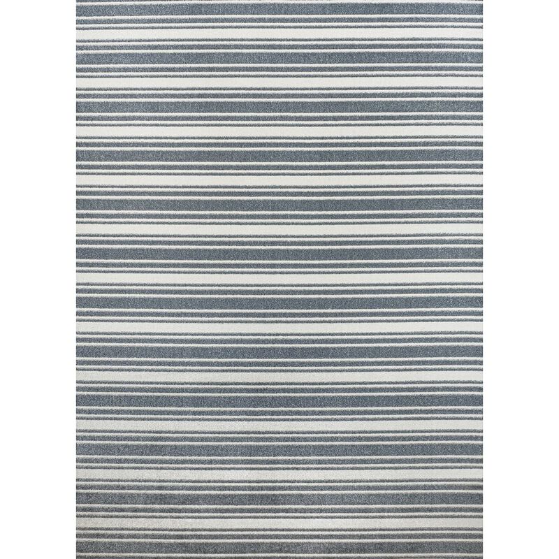 Fawning Two-Tone Striped Classic Low-Pile Machine-Washable Area Rug