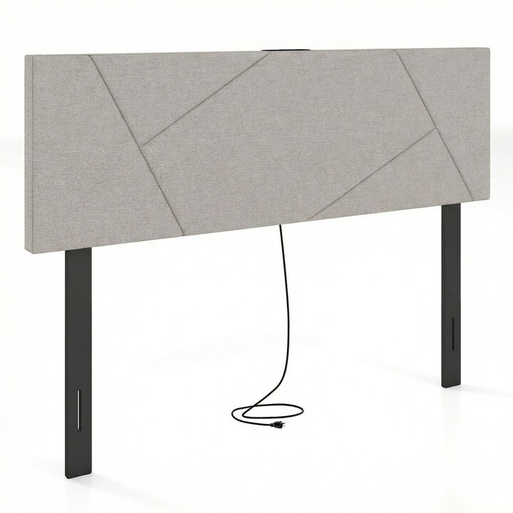 Modern Geometric Upholstered Headboard for Full and Queen Size Beds