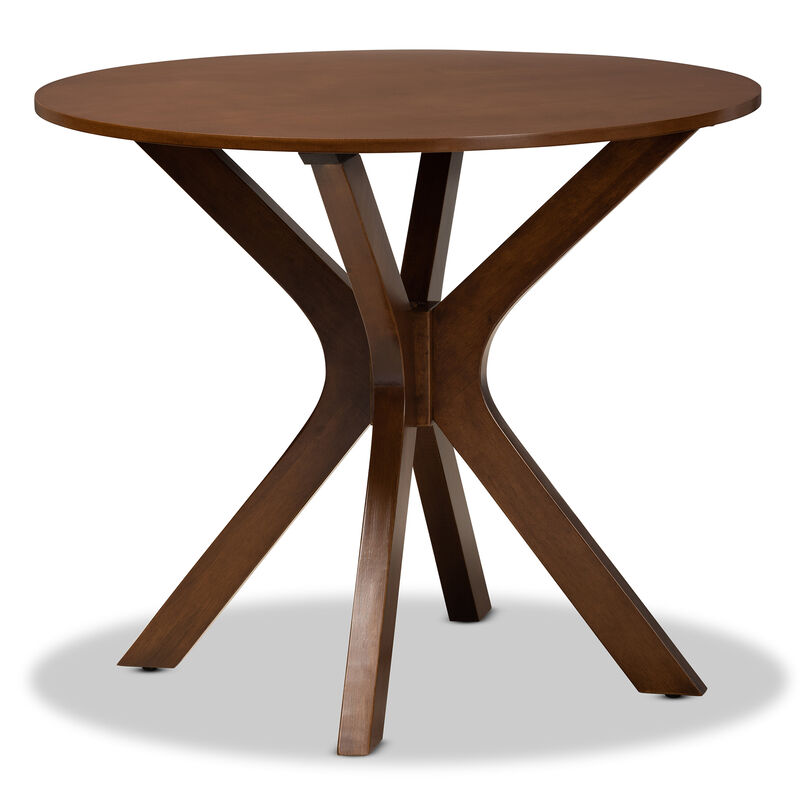 Baxton Studio Kenji Modern Walnut Brown Finished 34 Inch Wide Round Wood Dining Table