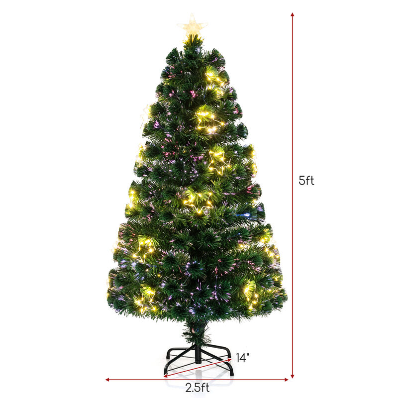 Pre-Lit Artificial Xmas Tree with Top Star and Branch Tips