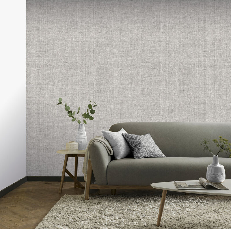 Elfrida Grey Linen Wallpaper image number 5