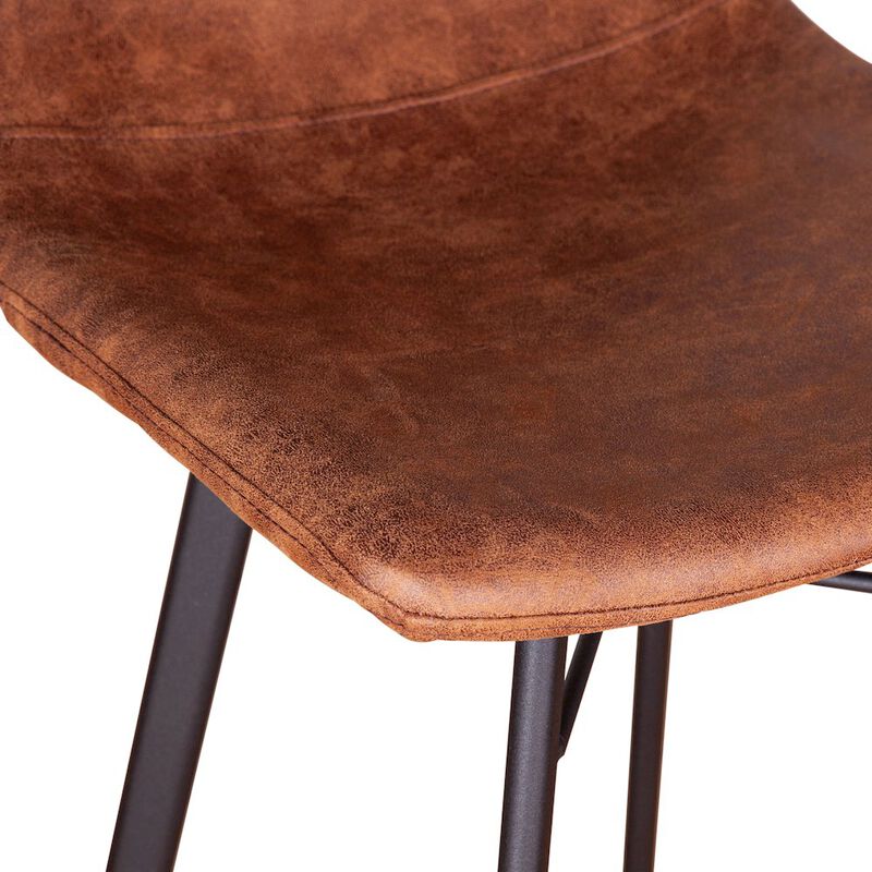 World Interiors Hudson Bar Chair in Trapper Brown Microfiber image number 7