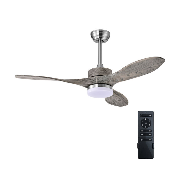 Wood Ceiling Fan with LED Lights and 6 Speed Levels