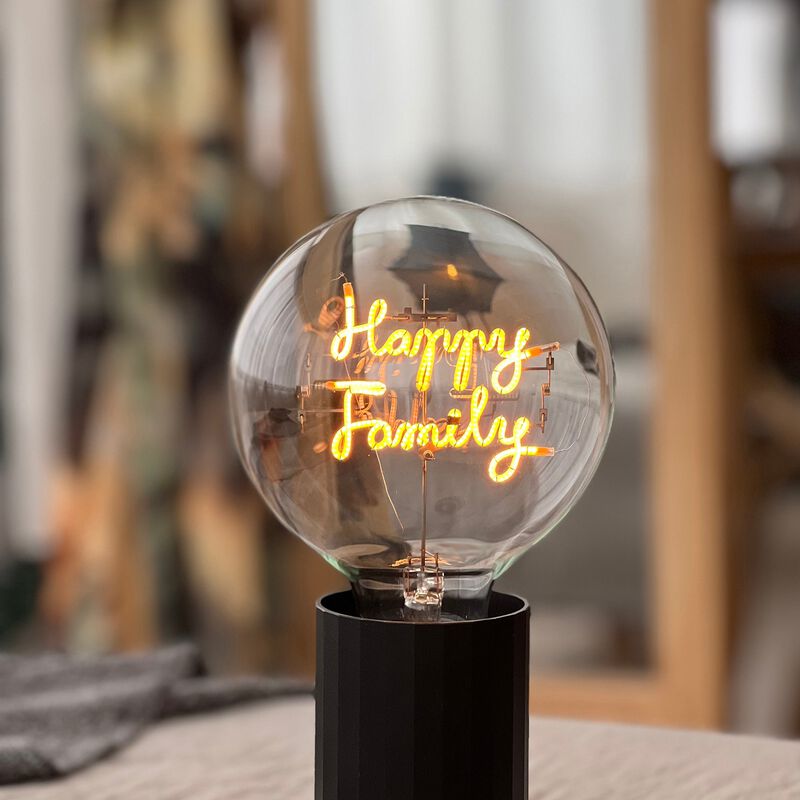 Bulb HAPPY FAMILY Amber with Base Table Lamp PORTABLE Pop image number 1