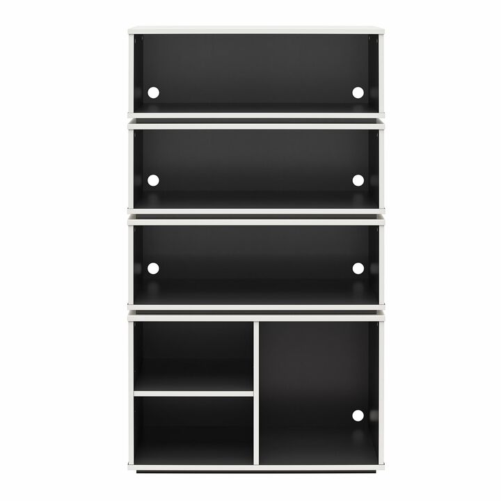 Shadow Gaming & Collectable Display Storage Bookcase, White and Matte Black