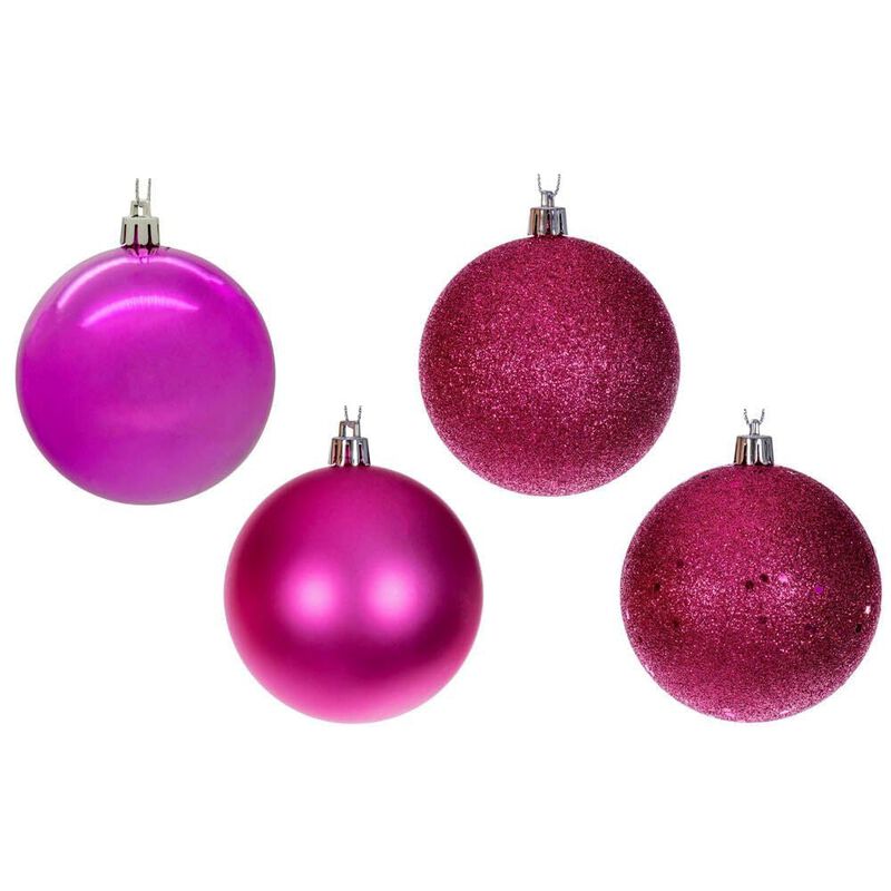 Vickerman 443804 - 3" Teal 4 Seperate Finishes Shiny Matte Glitter Sequin Ball Christmas Tree Ornament (set of 16) (N590842A) image number 3