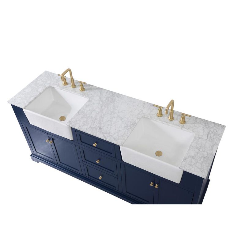 Elegant Kitchen and Bath 72 inch double bathroom vanity in blue
