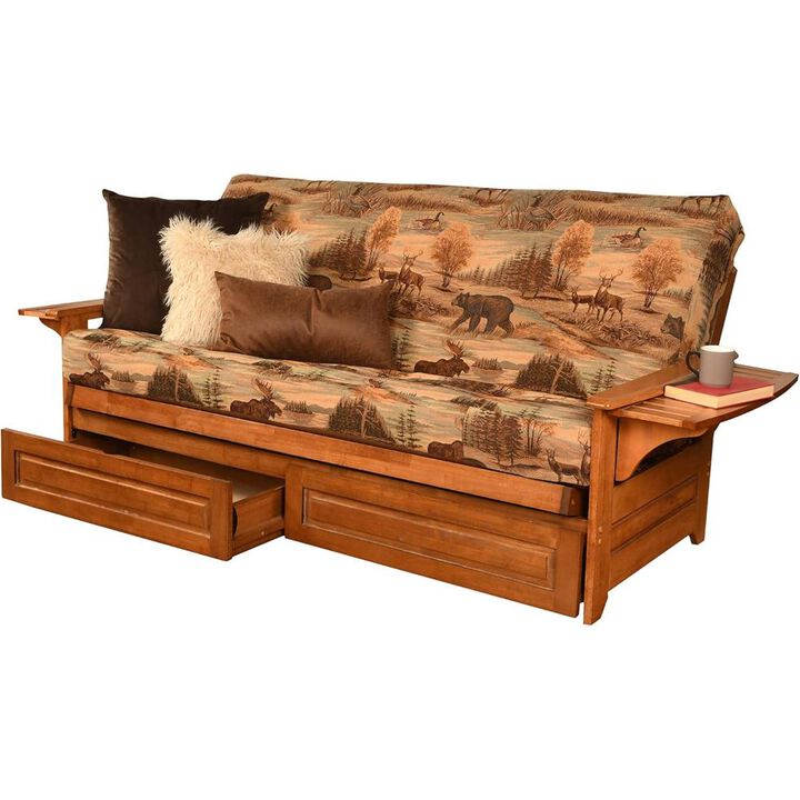 Phoenix Frame-Barbados Finish-Canadian Wildlife Mattress-Storage Drawers