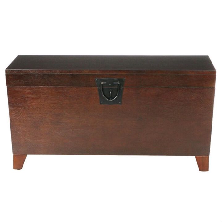 Hivvago Contemporary Lift Top Coffee Table Storage Trunk in Espresso Finish