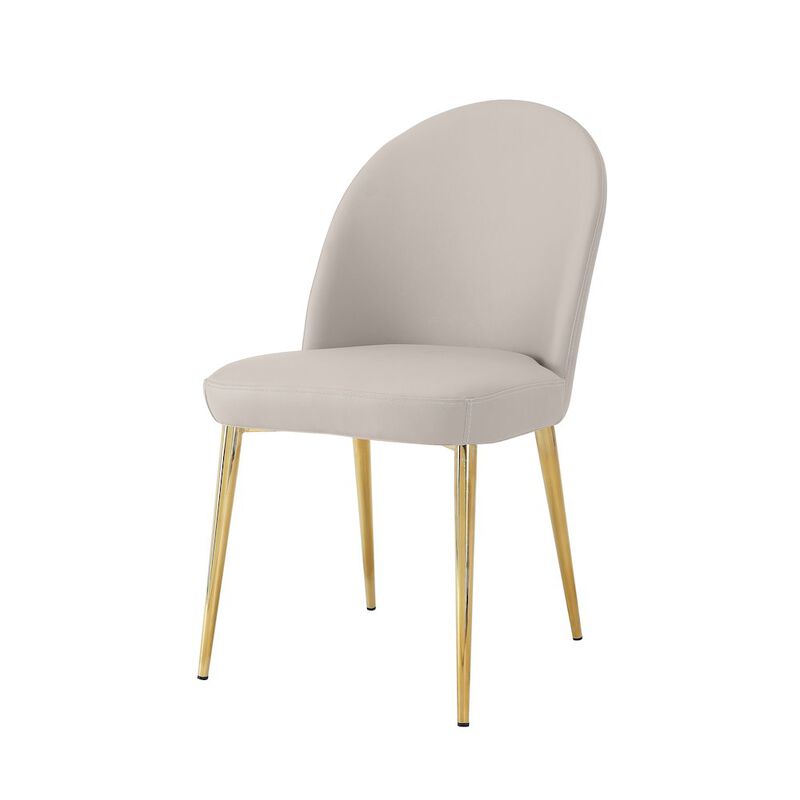 Pangea Home Gold Vera Chair Faux Leather Sand- Set Of 2