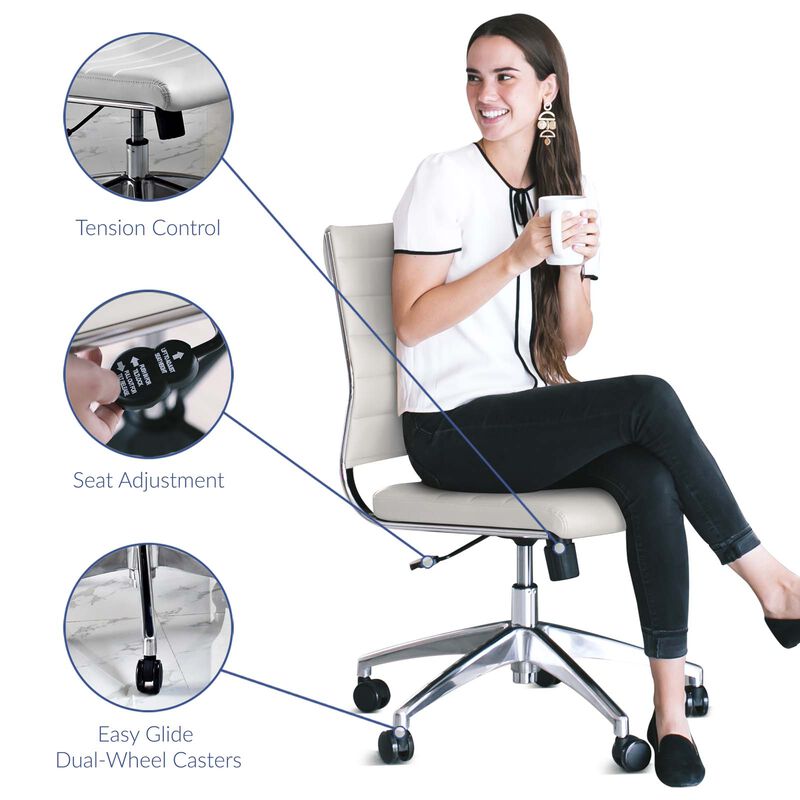 Modway Furniture - Jive Armless Mid Back Office Chair Gray image number 7