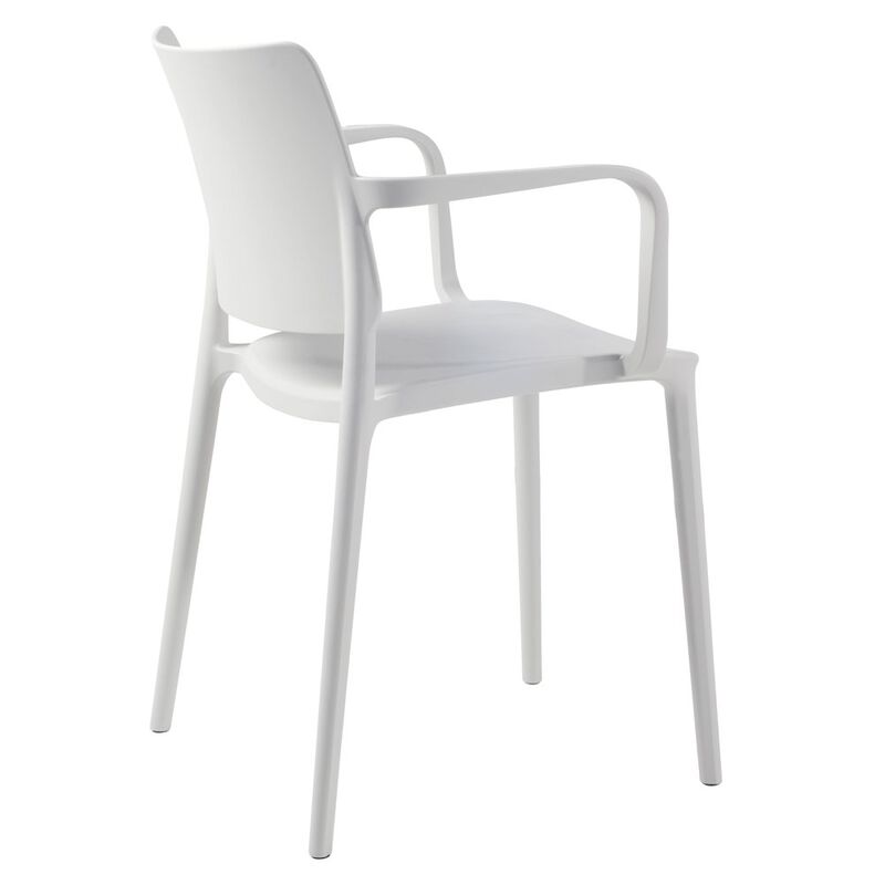 Omax Decor Cleo Arm Resin Patio Dining Chair in White - (Set of 2)