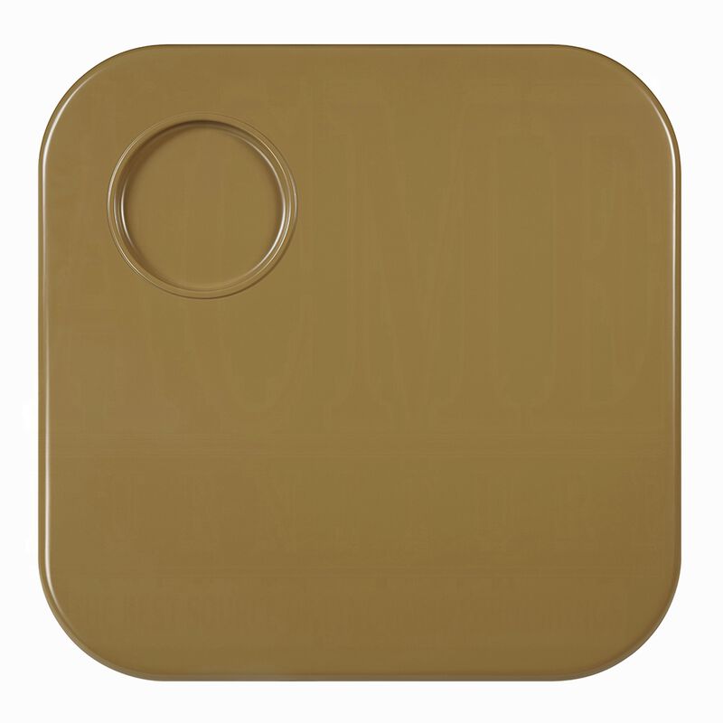 Jeny Coffee Table, 35 Inch Square Top with Rounded Corners, Yellow Brown image number 4