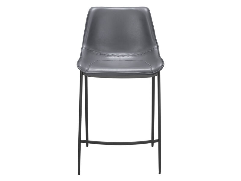 Magnus Counter Stool (Set of 2) Dark Gray & Black