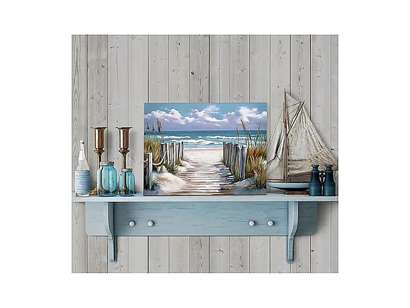 Bathroom Beach Wall Art Blue Ocean Decorate Bedroom Relax Sea View image number 3