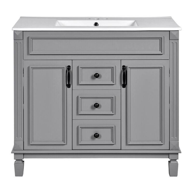 36 in. W Modern Bathroom Vanity with Sink and Top, 2 Soft-Close Doors and Storage Cabinet image number 0