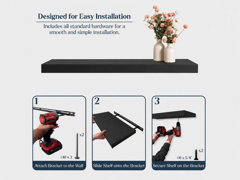 Black Painted Floating Shelf image number 8