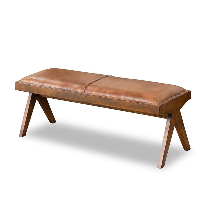 Ashcroft Furniture Co Chad Leather Bench