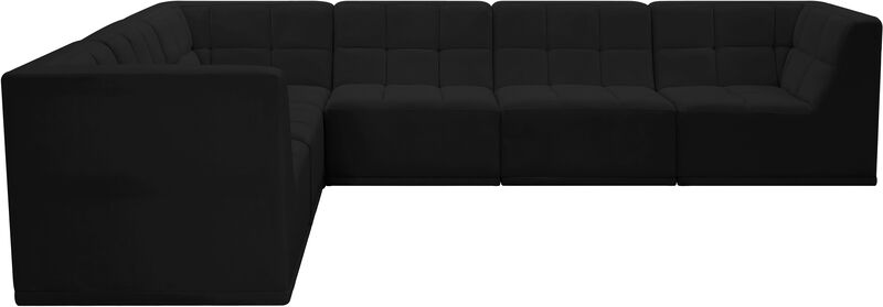 Meridian Furniture Relax Black Velvet Modular Sectional image number 5
