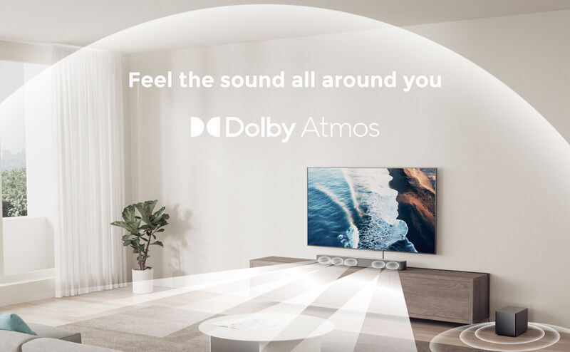 ULTIMEA Poseidon M60 Boom 5.1ch Dolby Atmos Sound System, 340W Peak Power, 5 Full-Range Drivers, Wired Subwoofer image number 2