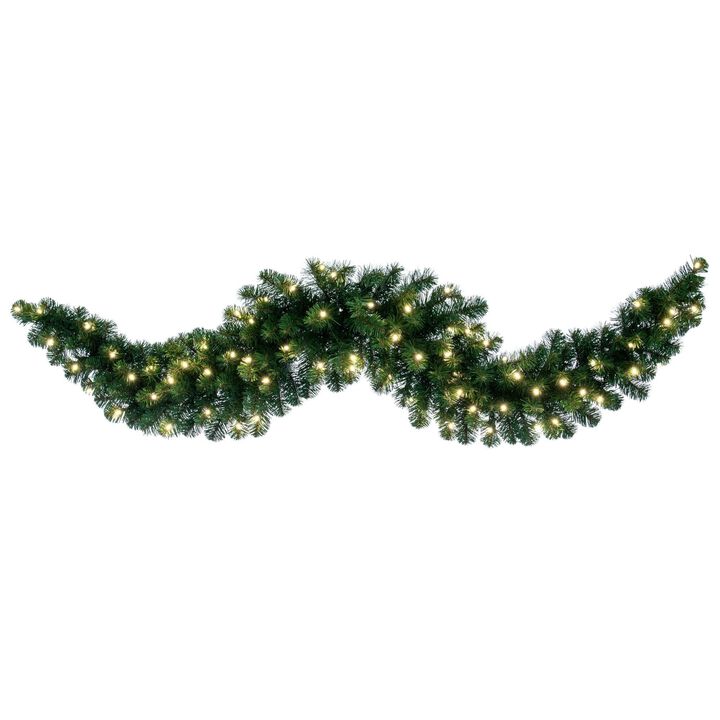 Vickerman 48" Oregon Fir Artificial Christmas Swag, Warm White Single Mold LED Wide Angle Lights - Faux Fir Christmas Garland - Indoor Seasonal Home Decor