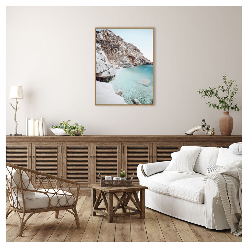 Ikaria Seychelles Beach by Bella Eve Framed Canvas Wall Art