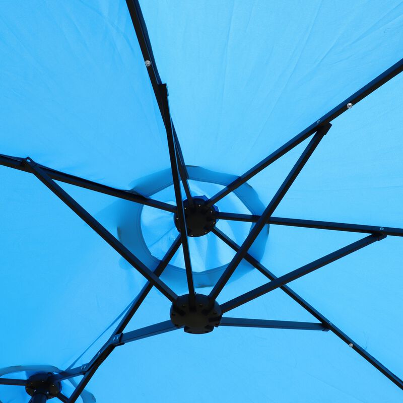 Double-Sided Rectangular Outdoor Twin Patio Umbrella image number 6