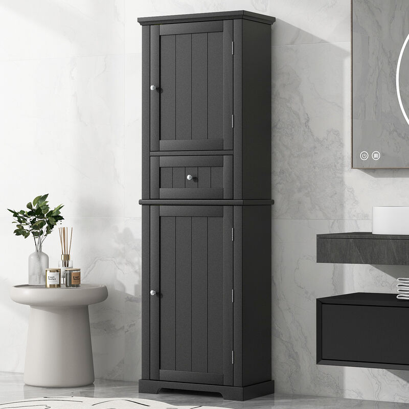 Merax Painted Finish Freestanding Bathroom Storage Cabinet