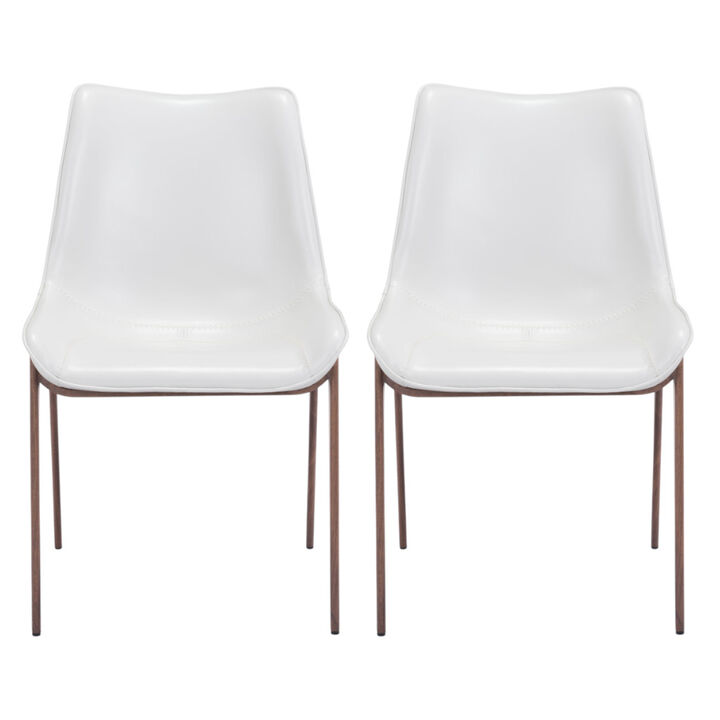 Set of 2 Upholstered Faux Leather Open Back Dining Side Chairs for Kitchen or Dining