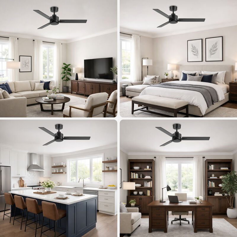Breezary 48" Ceiling Fan No Light, 3 Blades, DC Motor, 6 Speeds, Remote Control, Reversible image number 5