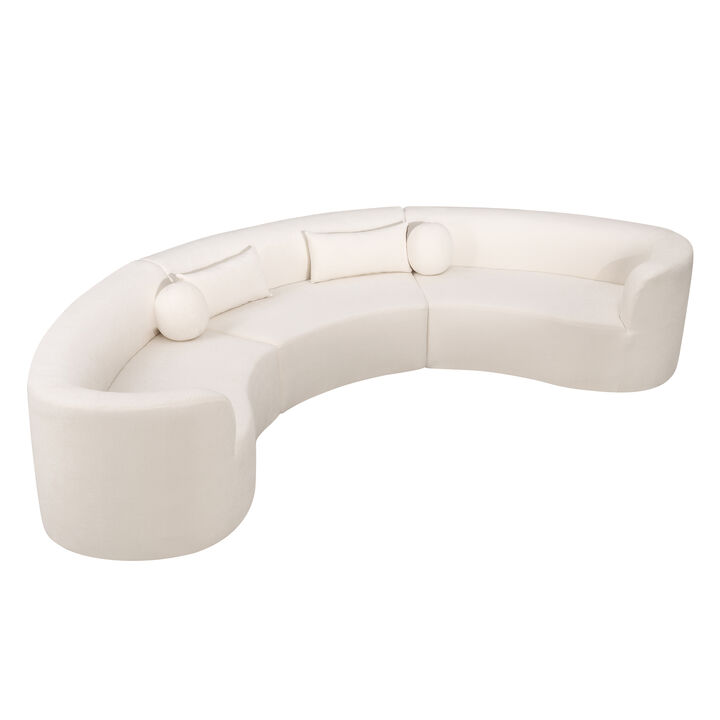 Merax Modular Sectional Sofa with Tool-Free Vacuum Compression, Chenille Fabric
