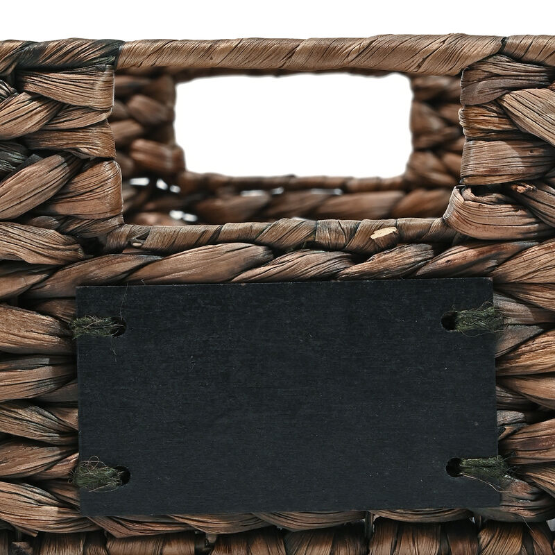 Lane Classic Farmhouse Handwoven Hyacinth Pantry Baskets with Chalkboard Labels and Handles