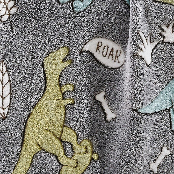 Dino Friends Micro Plush All Season Throw Blanket 50" X 60" Gray by Plazatex