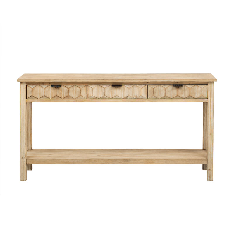 Merax Modern Stylish Console Table with 3 Drawers